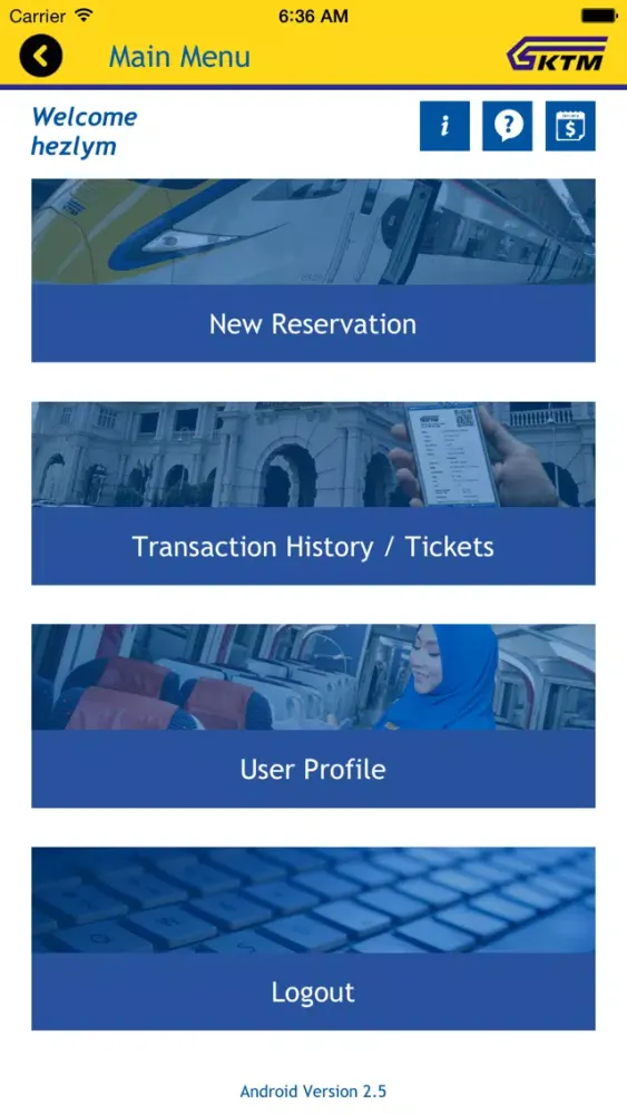KTMB MobTicket Ekran Görüntüleri